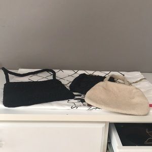 Collection of 2 vintage beaded party purses bags